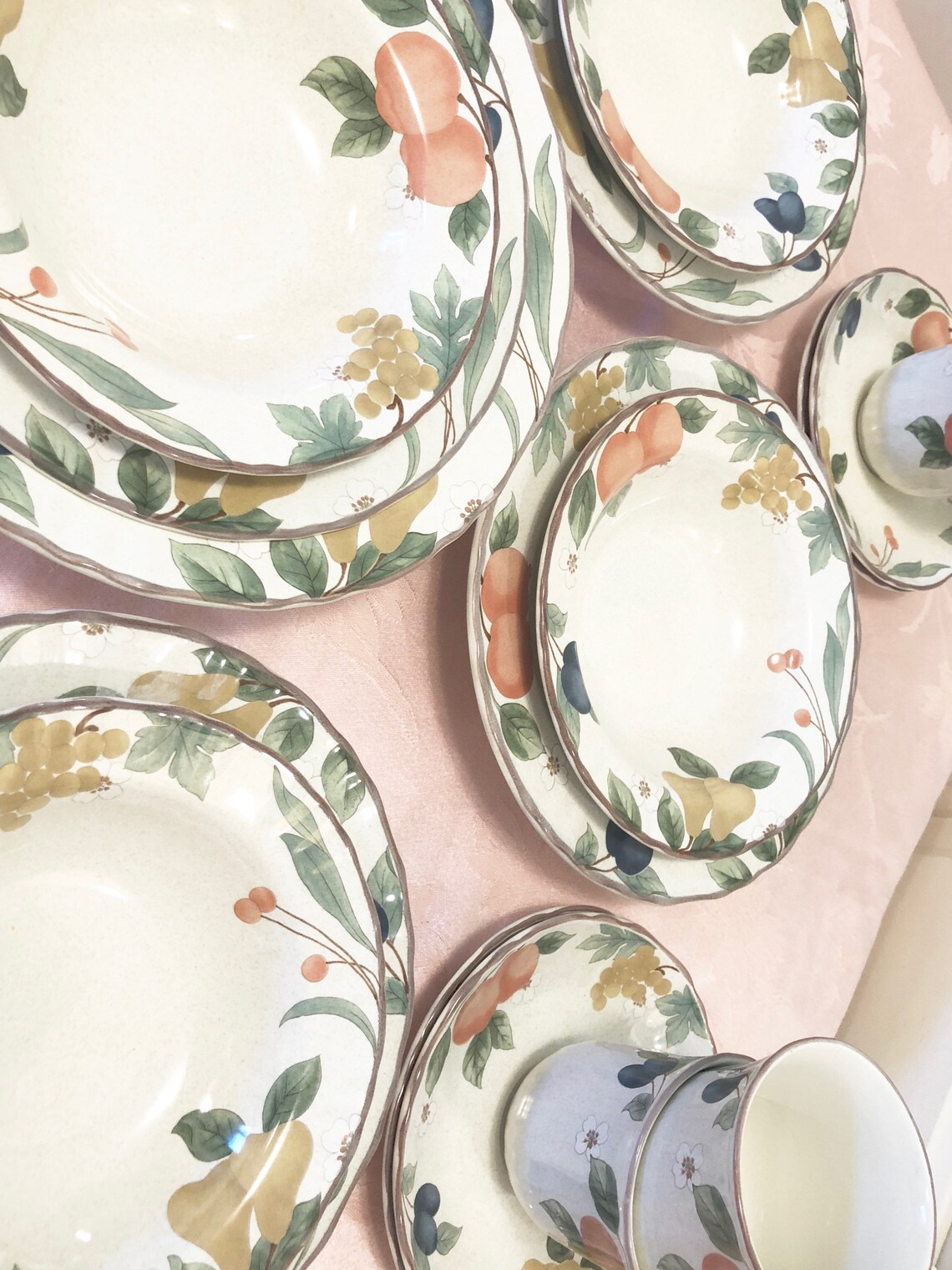 17 Piece Fruit Dinner Set Country Classics DC014 Fruit Etsy