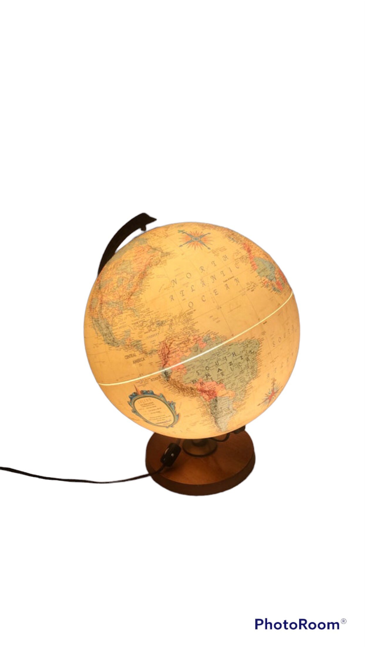 Vintage Standard 12 Inch Globe Lamp 70s 80s Decor Equator Glows