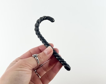 Hand Forged Vintage Candy Cane Solid Metal Hand Twisted Ornament Unique And Rustic For Your Tree