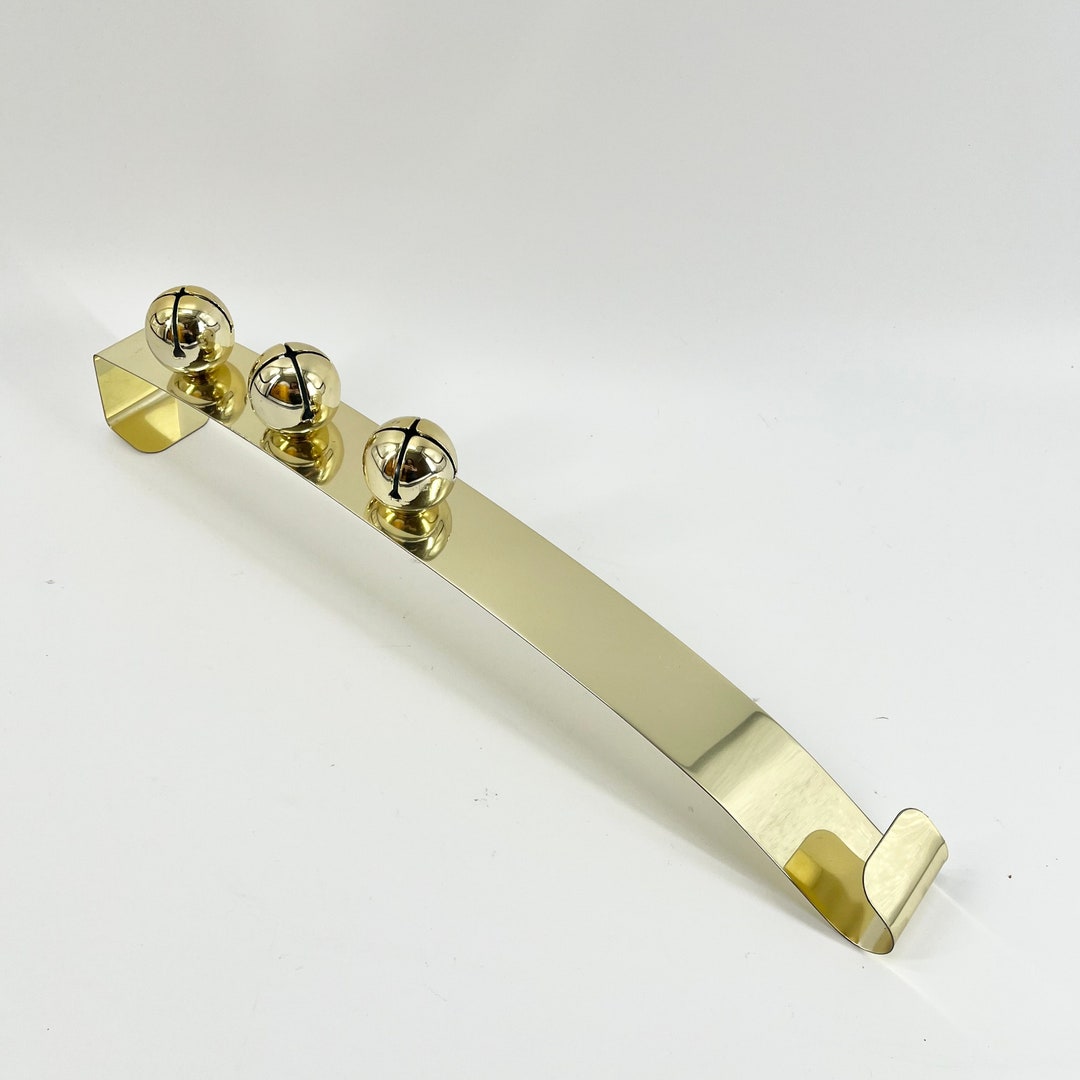 Vintage Brass Working Bell Wreath Hanger With Bells on the Front Brass