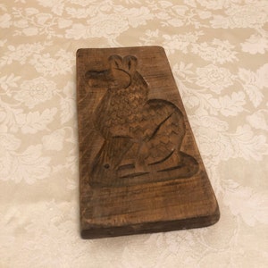 Rustic Wooden Butter Mold Dutch Alpaca Or Lama Patterned Wood Holiday Butter Mold Solid Wood Kitchen Decor Unique Butter Dish Design