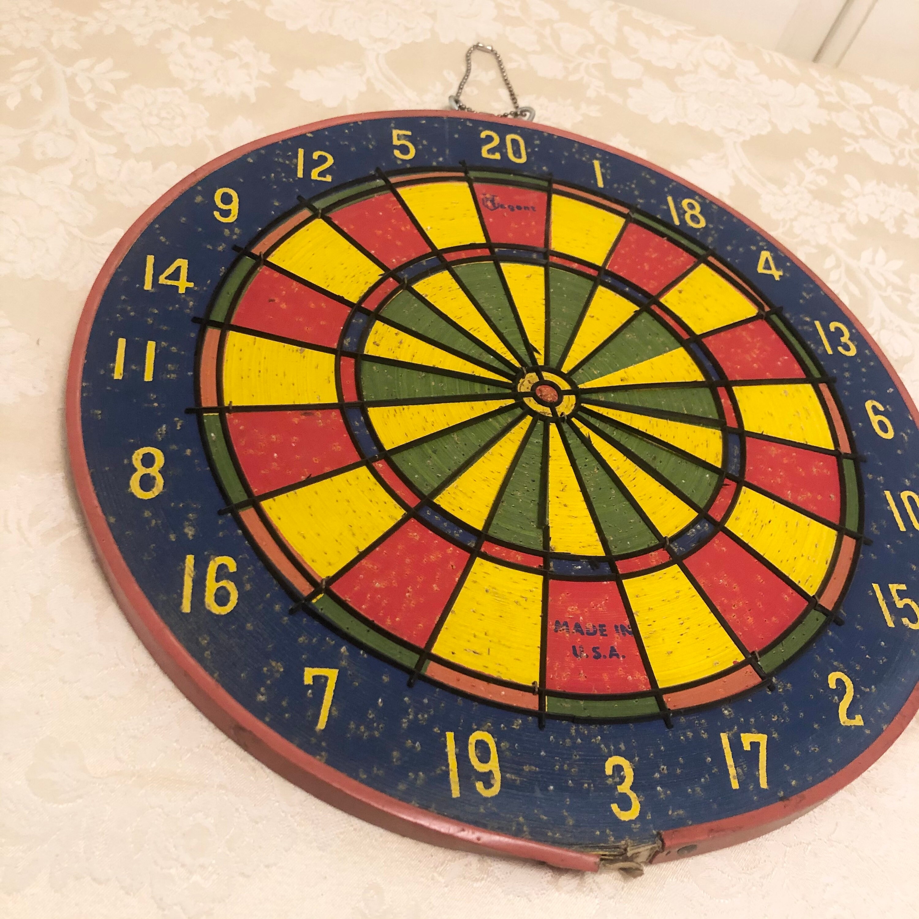 Vintage Bright Dart Board USA Made Dart Board Cork Wall Dart Etsy