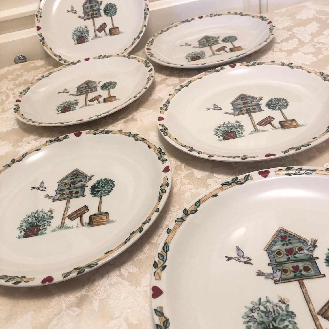 Thomas Pottery Dinner Plates Bird House Dinner Plates Etsy