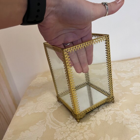 Vintage Glass Box Hallow Glass Jewelry Box Jewelry Storage Box Glass Walls Viva Handcrafted In Mexico Jewelry Box See Through Box View 6