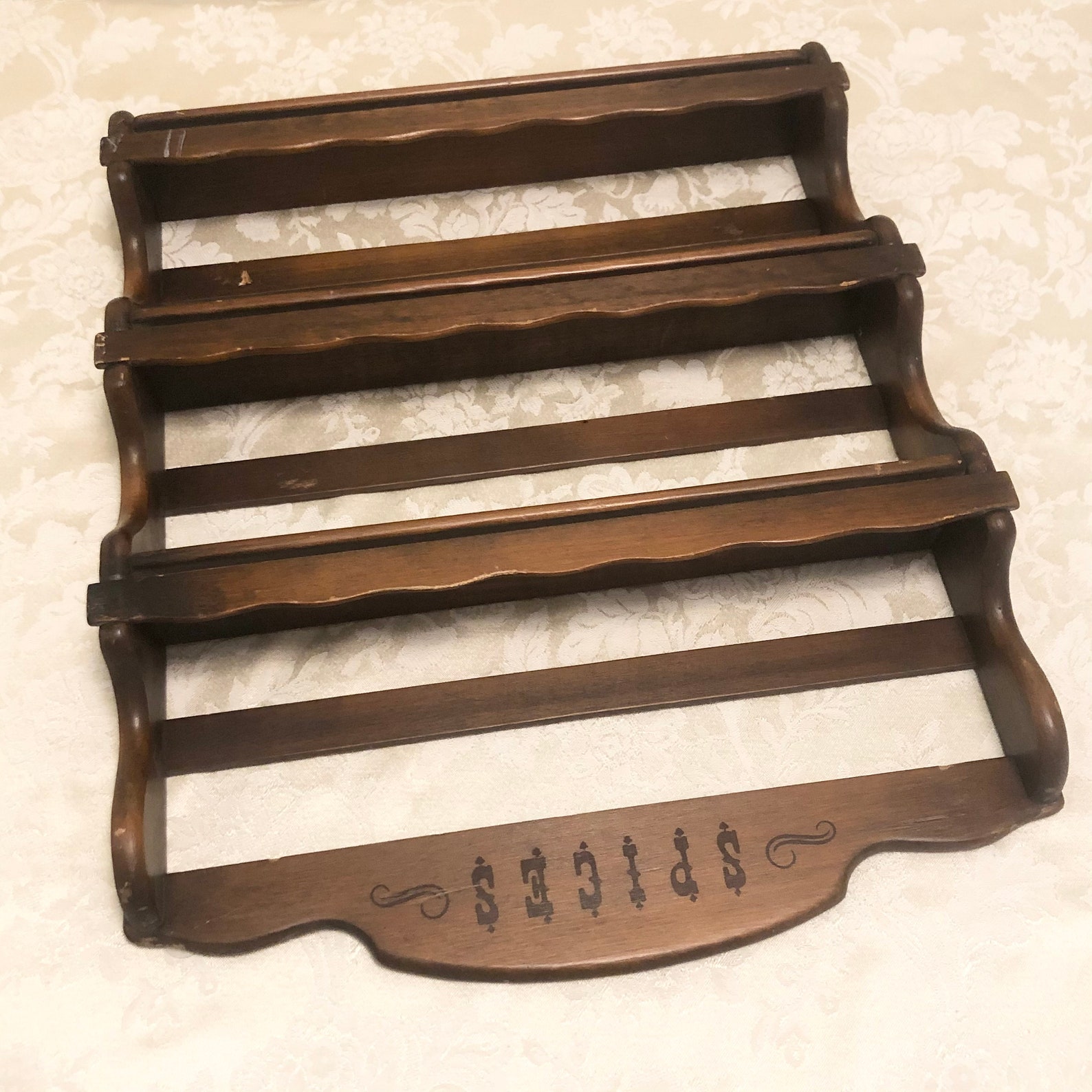 Large Wooden Spice Rack  With Bold Black Writing  Spice And 