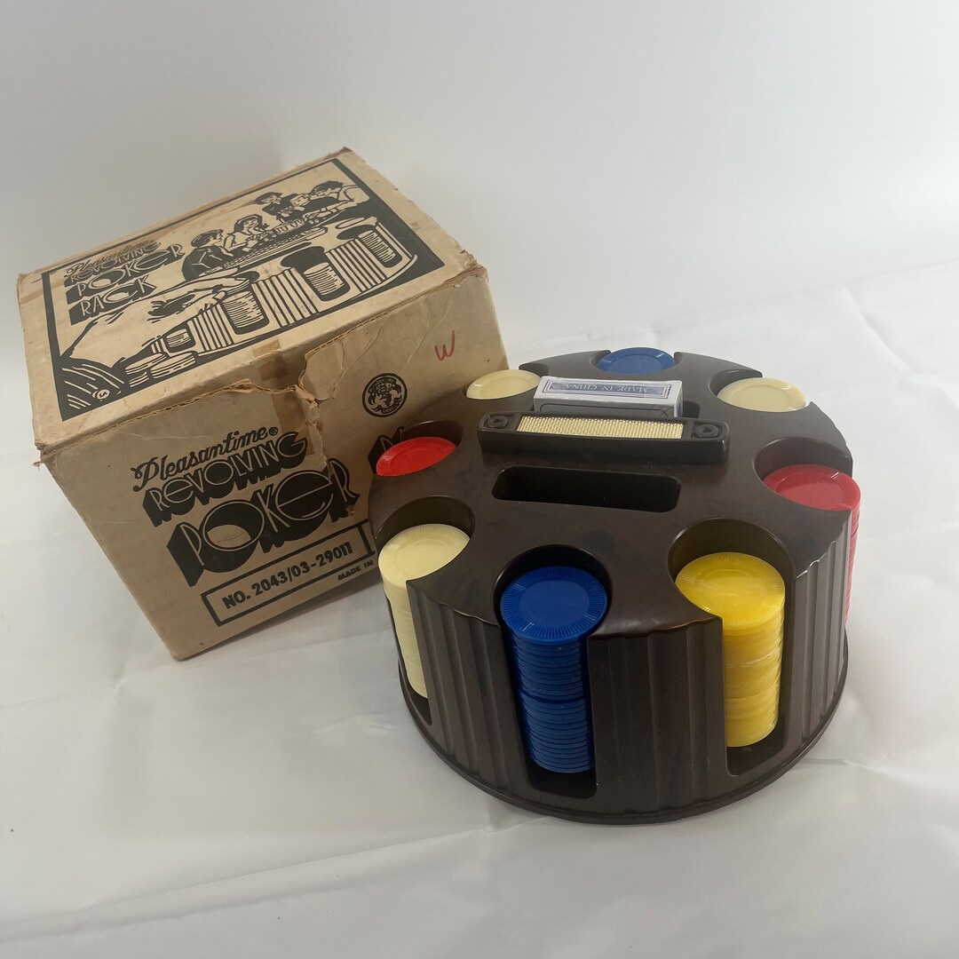 Vintage Poker Chip Set in Round Box Beautiful Vintage Poker Etsy