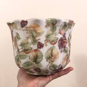 Vintage Indoor La Dolce Vita Planter With Gold Rim Details Antiqued China Plant Planter And Garden Traditional China Planter With Natural To