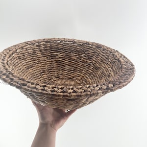 Vintage Large Weaved Apple Basket Fruit Basket Statement Fruit Basket Industrial Look Large Kitchen Huge Fruit Basket