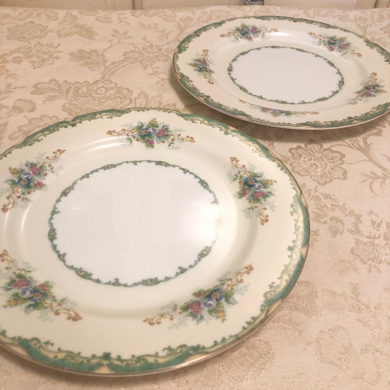 Rare Older Noritake Japan M Dinner Plates With Gold Edges Etsy