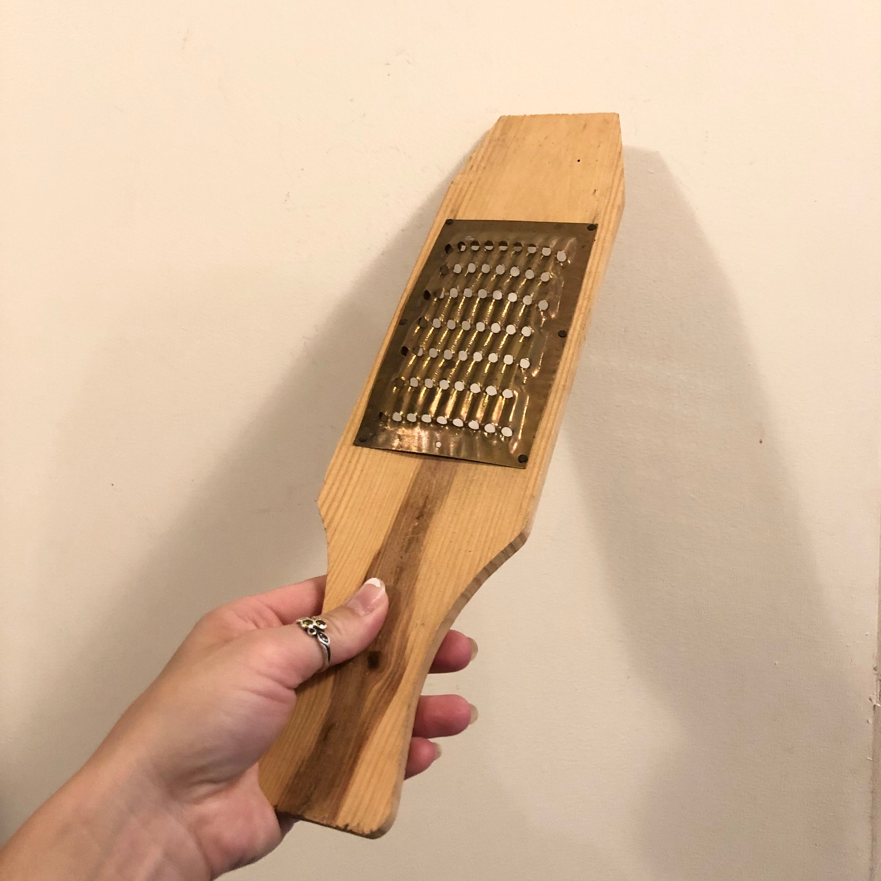Antique Vintage Wooden Parmesan Cheese Grater Box w/Drawer Mid-Century