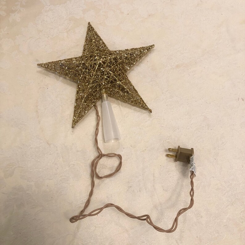 Light up Gold Tree Topper With Gold Detail Bold but Delicate Etsy