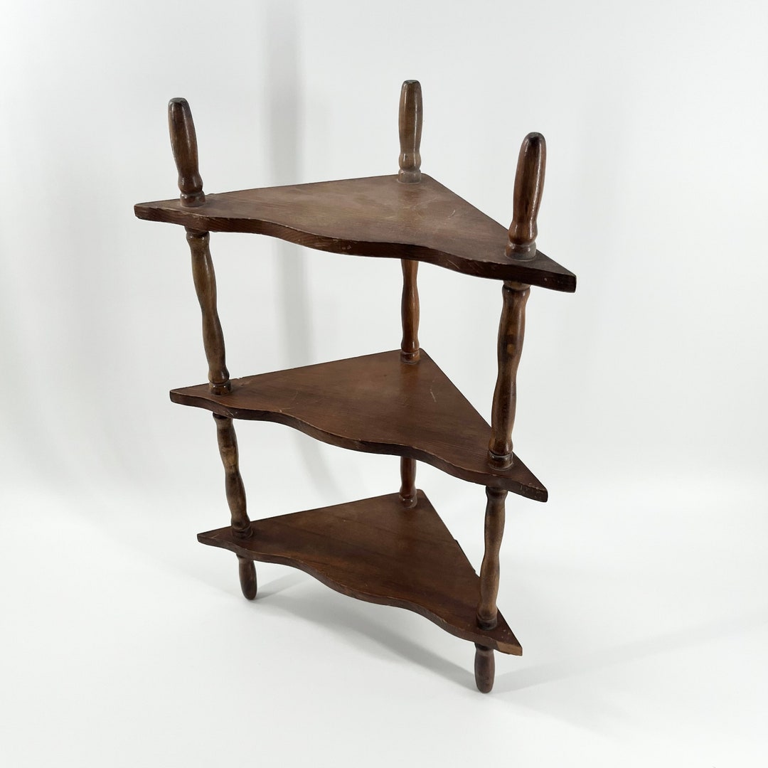 Elegant Corner Shelf Display Corner Shelf Display. Solid Wood Etsy