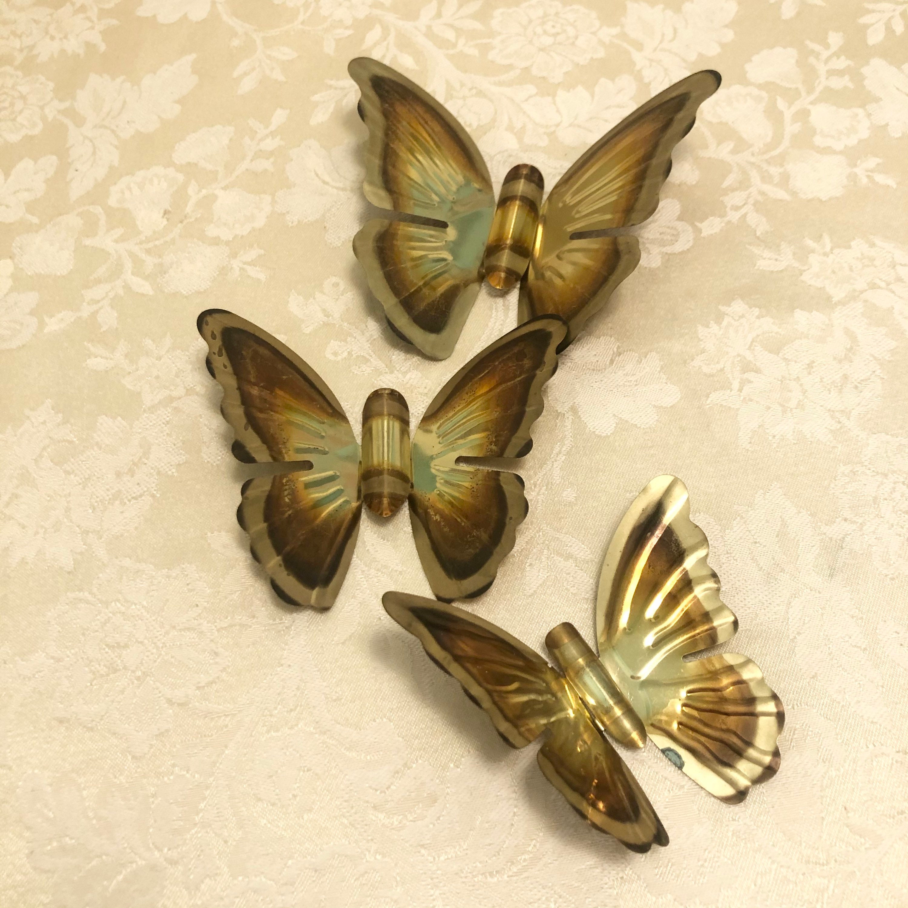 oldsea MIYABI × antique butterfly 3 Brass Butterflies Japanese Home Decor Small Art Figures