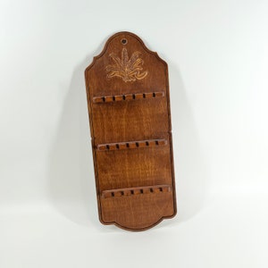 60s Spoon Collection Shelf Display Unique Rack Holds 18 Spoons Traveling Collection Display Shelf Decor With Carved Top Detail