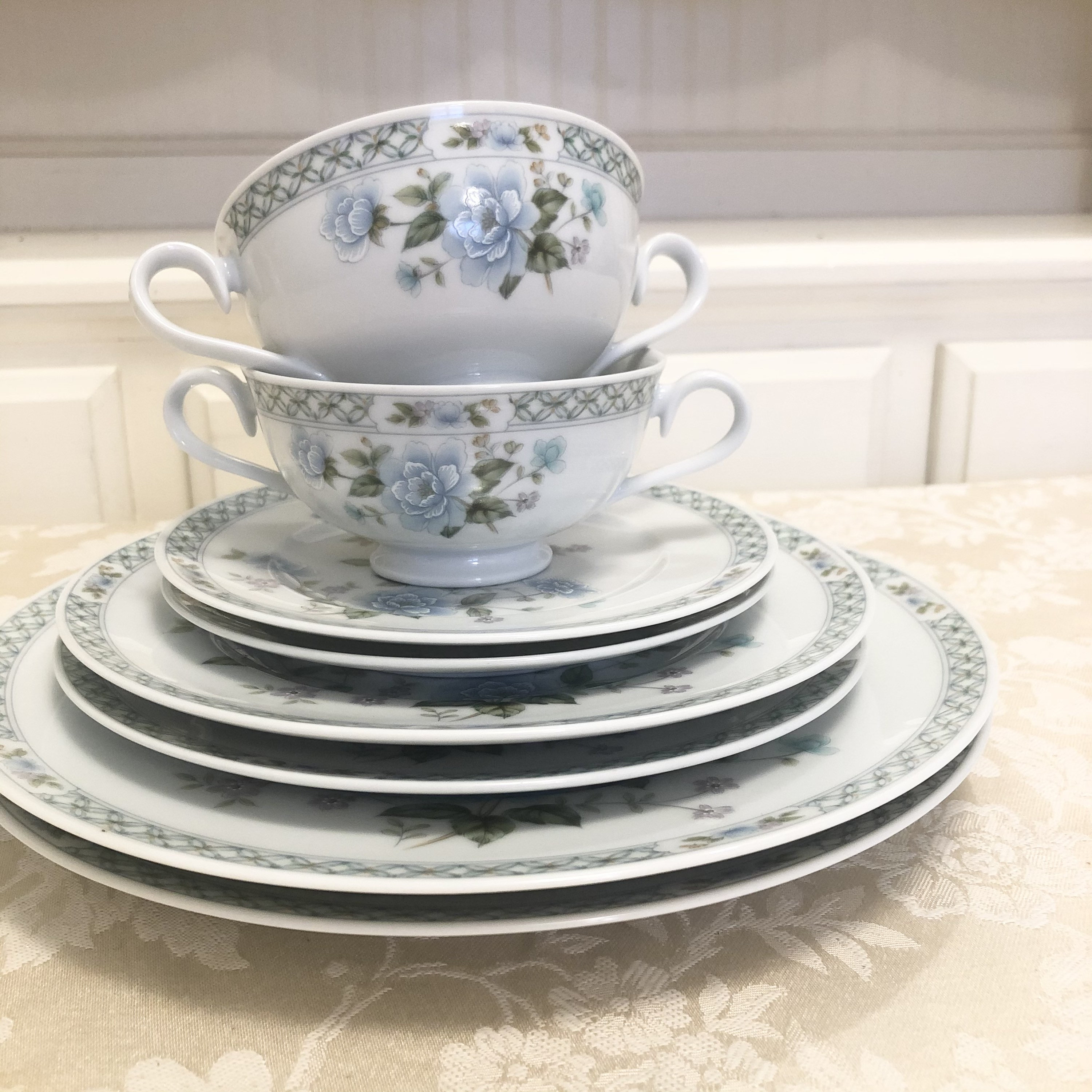 Rare Older Noritake Dinner Set Ireland Angel Damour Noritake