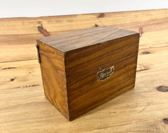 Recipe Box With Kitchen Essentials Recipes Wooden Box In Great Condition Lovely Piece Solid Wood Box