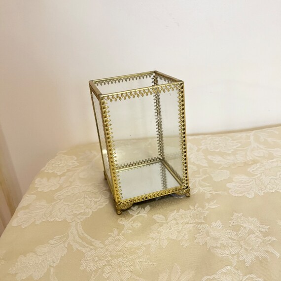 Vintage Glass Box Hallow Glass Jewelry Box Jewelry Storage Box Glass Walls Viva Handcrafted In Mexico Jewelry Box See Through Box View 5