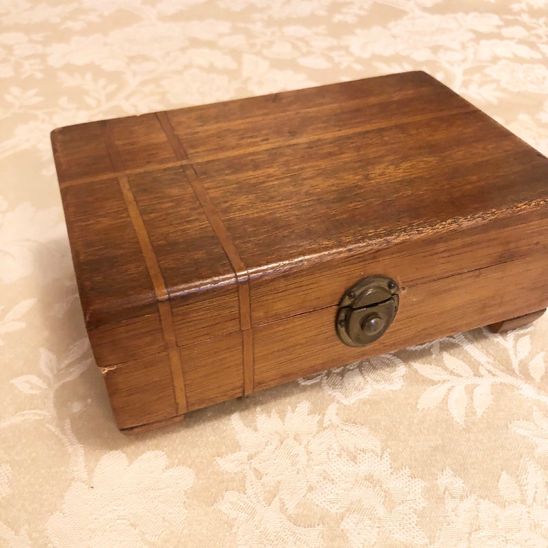 Locking Wooden Jewelry Box Wooden Chest Black Gray Finish Etsy