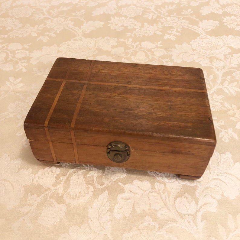 Locking Wooden Jewelry Box Wooden Chest Black Gray Finish Etsy