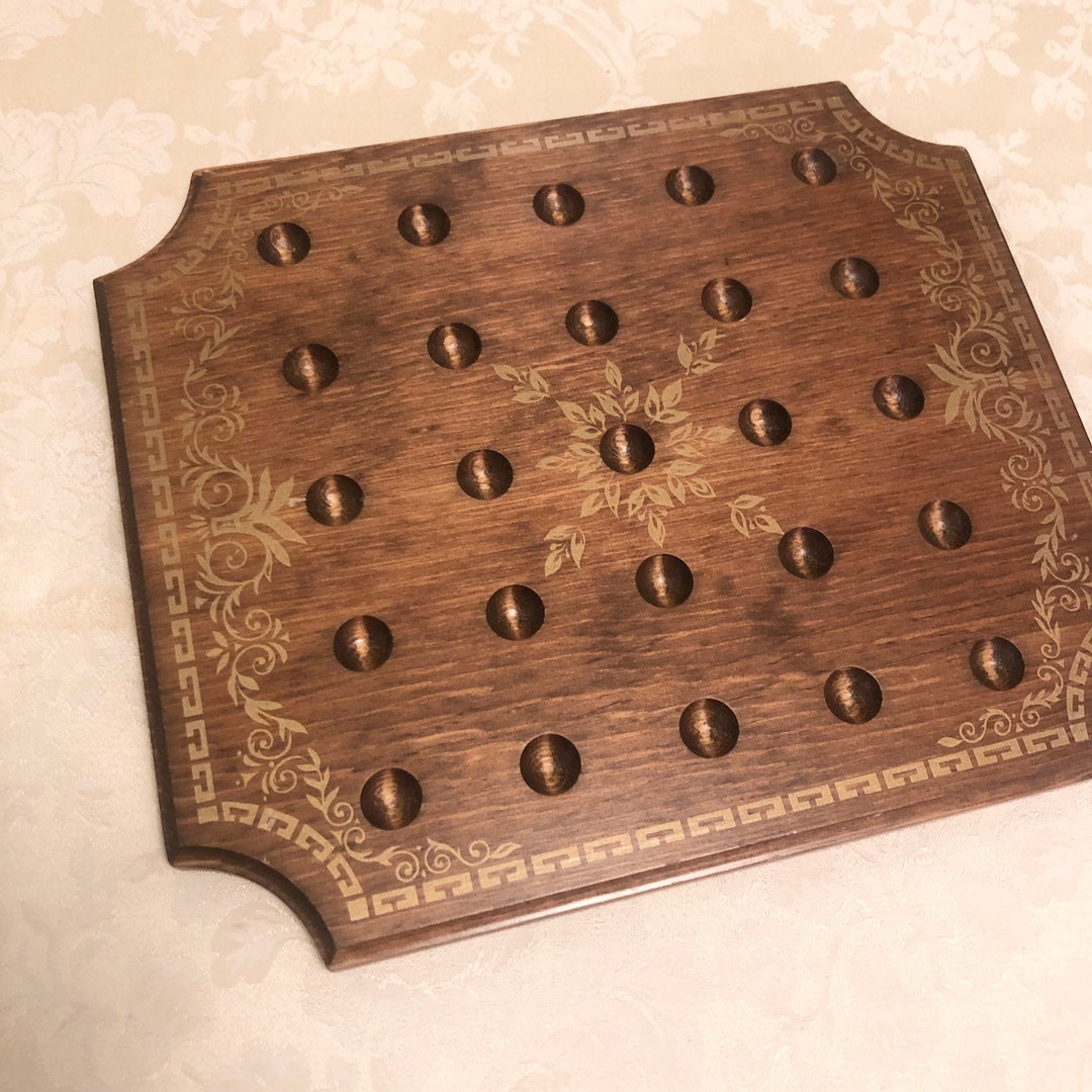 Wooden Collection Shelf Antique Marble Display Shadow Box Holds 25