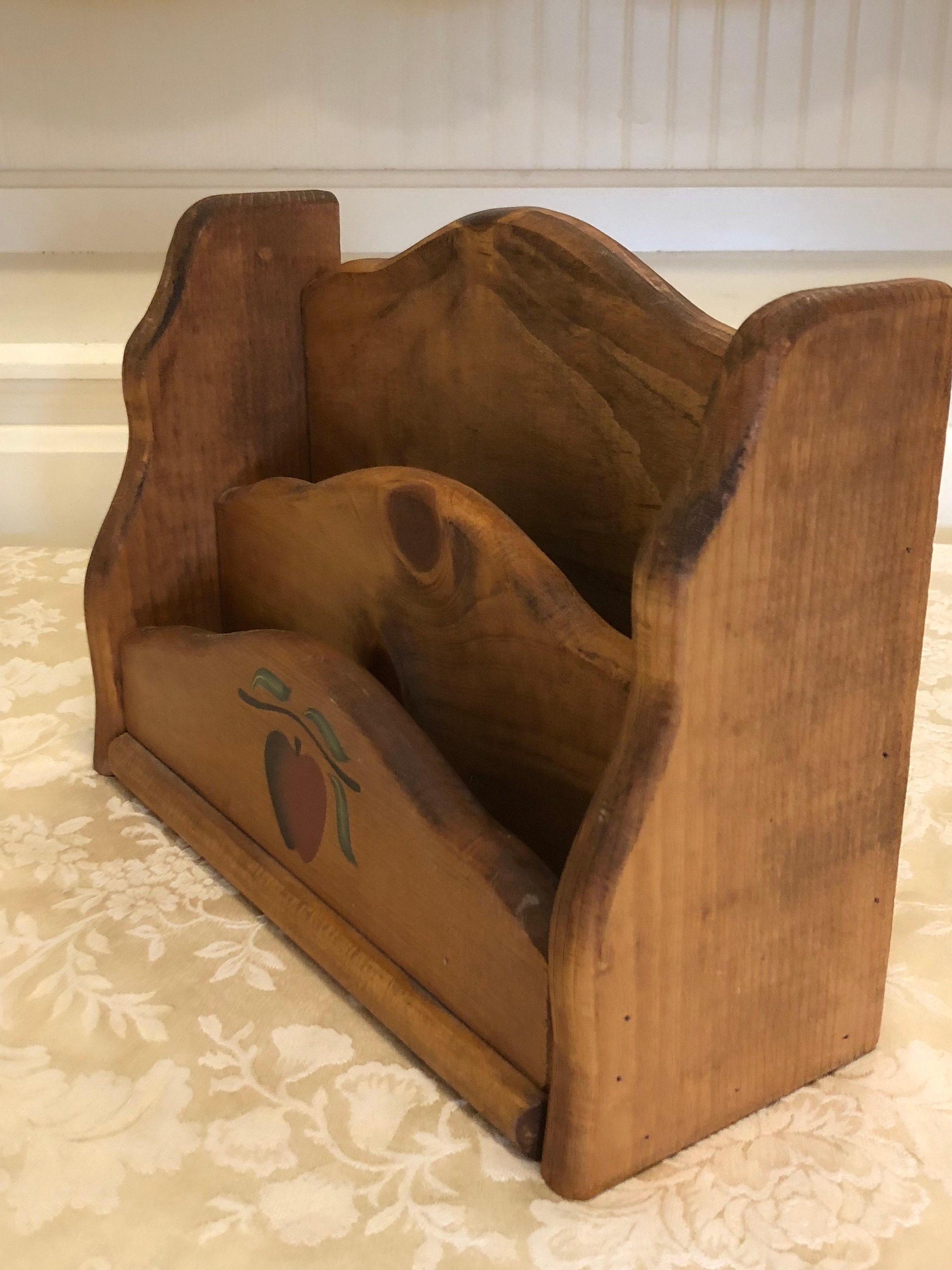 Solid Oak Wood Organizer Retro Kitchen Organizer Thick Solid Etsy