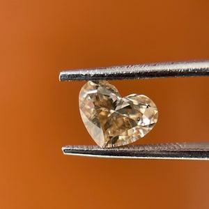 Natural  Heart Shaped Diamond | 1.00Carat Fancy Light Brown Diamond | Loose Diamond for Engagement Ring |