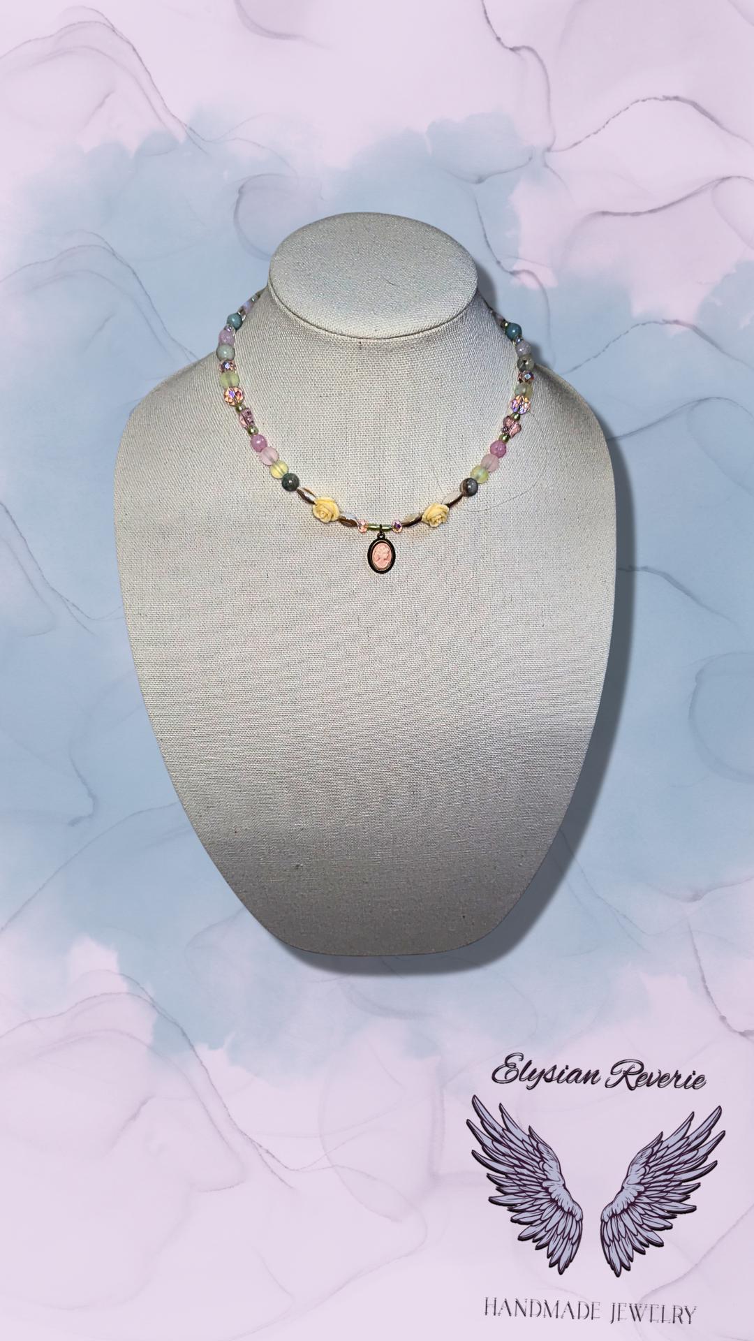 OOAK The Whispered Cameo Necklace – A Relic Reborn - Romantic Feminine Style - Fairycore - Pendant Necklace - Gift for Her - Pastel - Dainty - Thumbnail 3