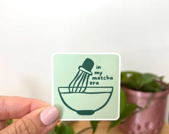 Matcha Era Sticker | Cute Tea Whisk Vinyl Decal