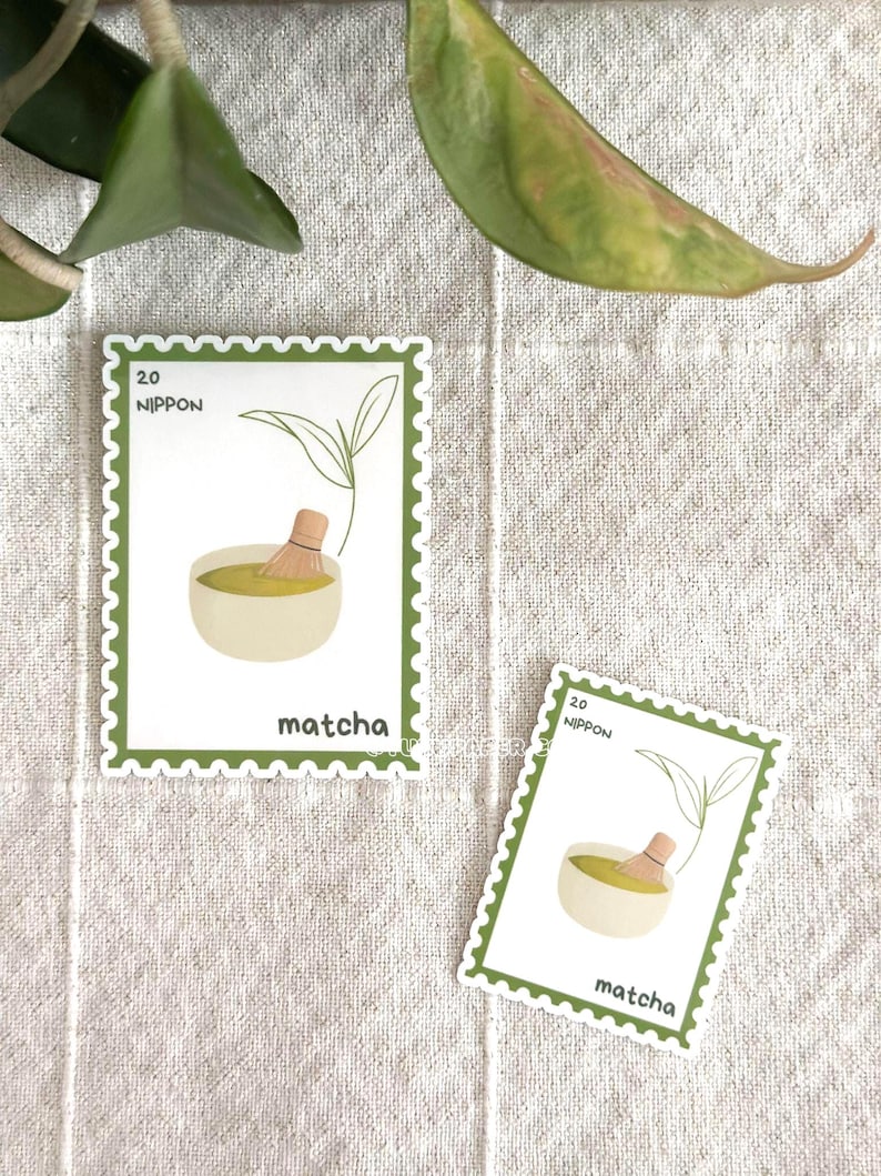 Matcha Stamp Sticker | Waterproof Sticker - Etsy