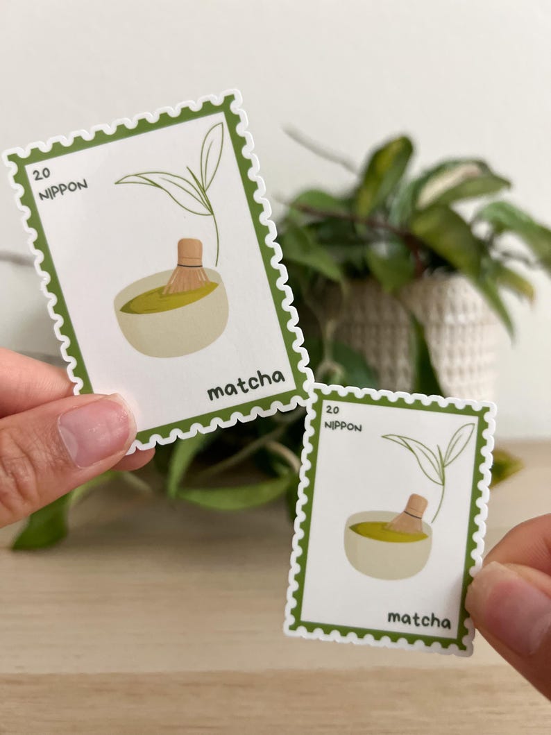 Matcha Stamp Sticker | Waterproof Sticker - Etsy