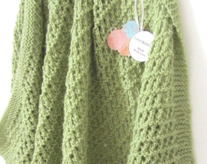 Hand Knit Afghan Hand Knit Throw Baby Afghan Baby Blanket Etsy