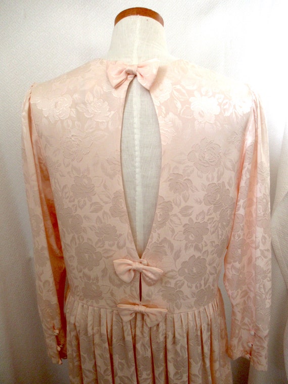 Vintage Eileen West silk open back dress, 80s sil… - image 3