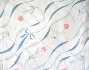 Vintage double flat sheet, poly cotton sheet, vintage bedding, floral sheet, double flat sheet, double floral sheet