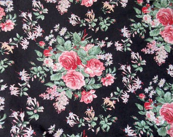 Vintage cotton reversible Twin duvet cover, made in France  80x86 inches, rose duvet cover, cotton fabric
