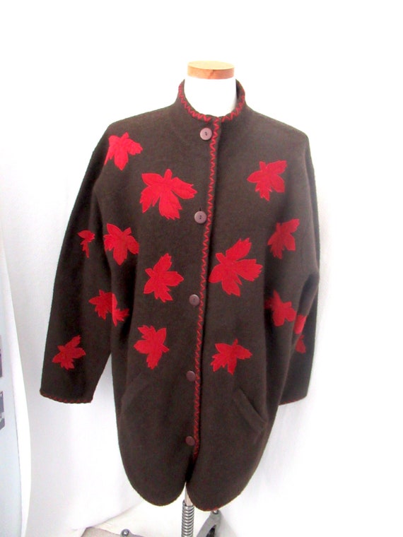 Wool autumnal sweater coat, plus size coat, wool c