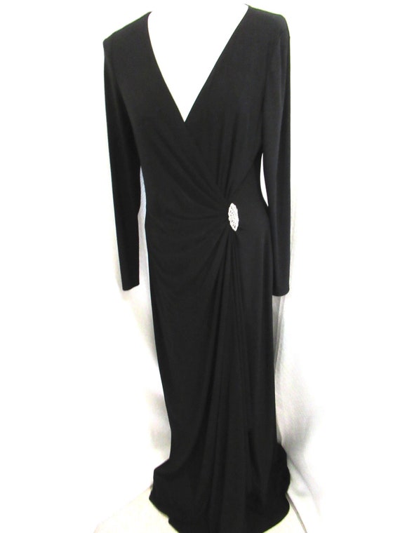 Ralph Lauren wrap black evening dress, long black… - image 3
