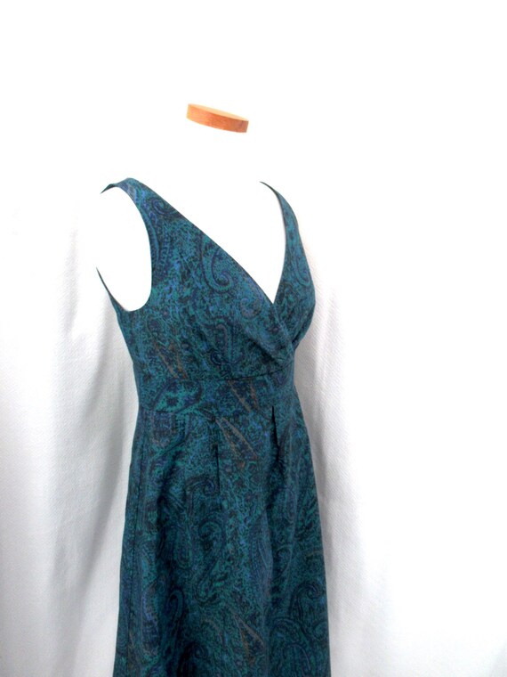 Lands End Dress size 6, cotton silk dress, blue g… - image 4