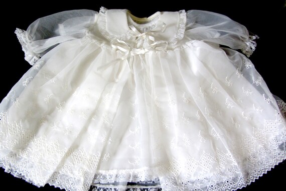 Vintage 3 piece baby girl set, white dress jacket… - image 6