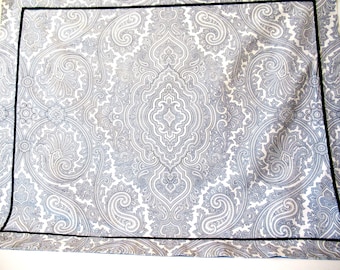 Vintage Ralph Lauren std sham, white blue sham, blue paisley sham, RL paisley sham,