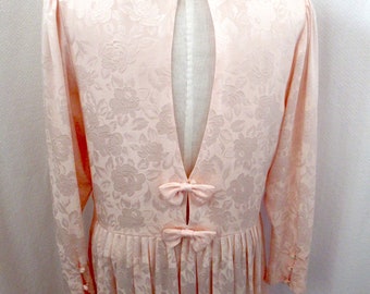 Vintage Eileen West silk open back dress, 80s silk dress, pink silk dress, wedding silk dress, summer silk dress, feminine silk dress