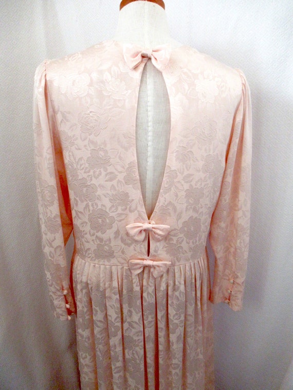 Vintage Eileen West silk open back dress, 80s silk dress, pink silk dress, wedding silk dress, summer silk dress, feminine silk dress