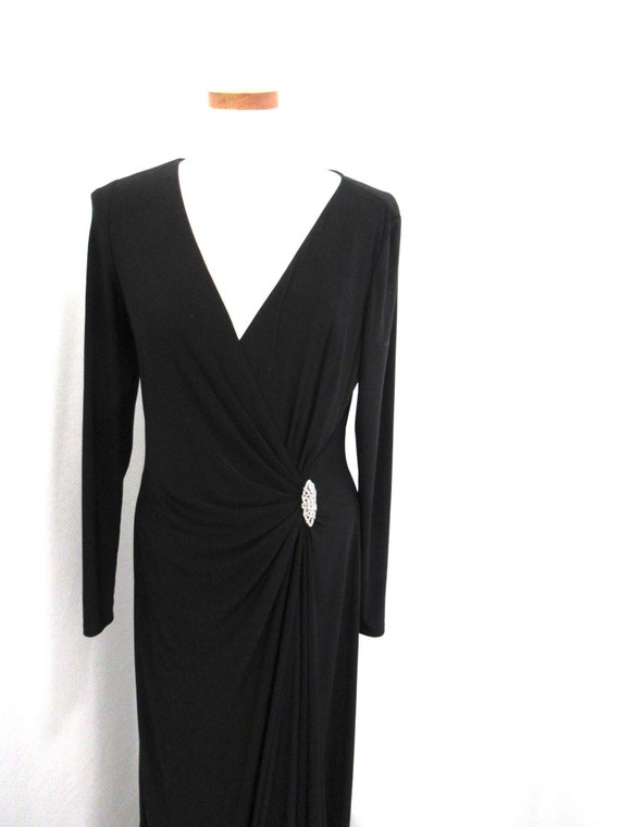 Ralph Lauren wrap black evening dress, long black… - image 2