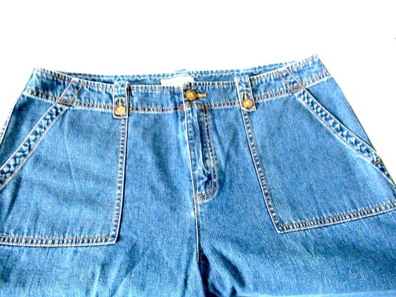 Orvis wide leg Jeans size 16, mid blue denim jean… - image 3