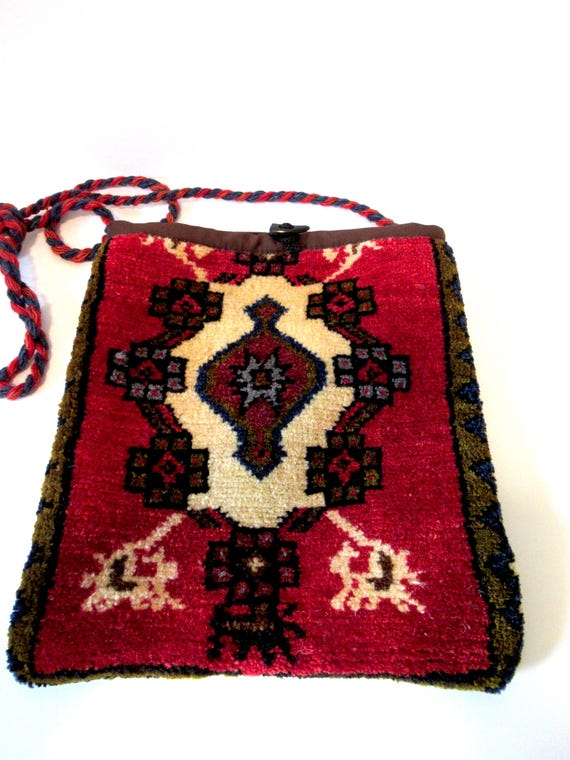 Vintage carpet bag, Turkish carpet bag, rug bag, … - image 1