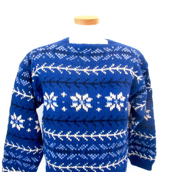 Vintage Norwegian sweater, Pure Wool, hand knit s… - image 3