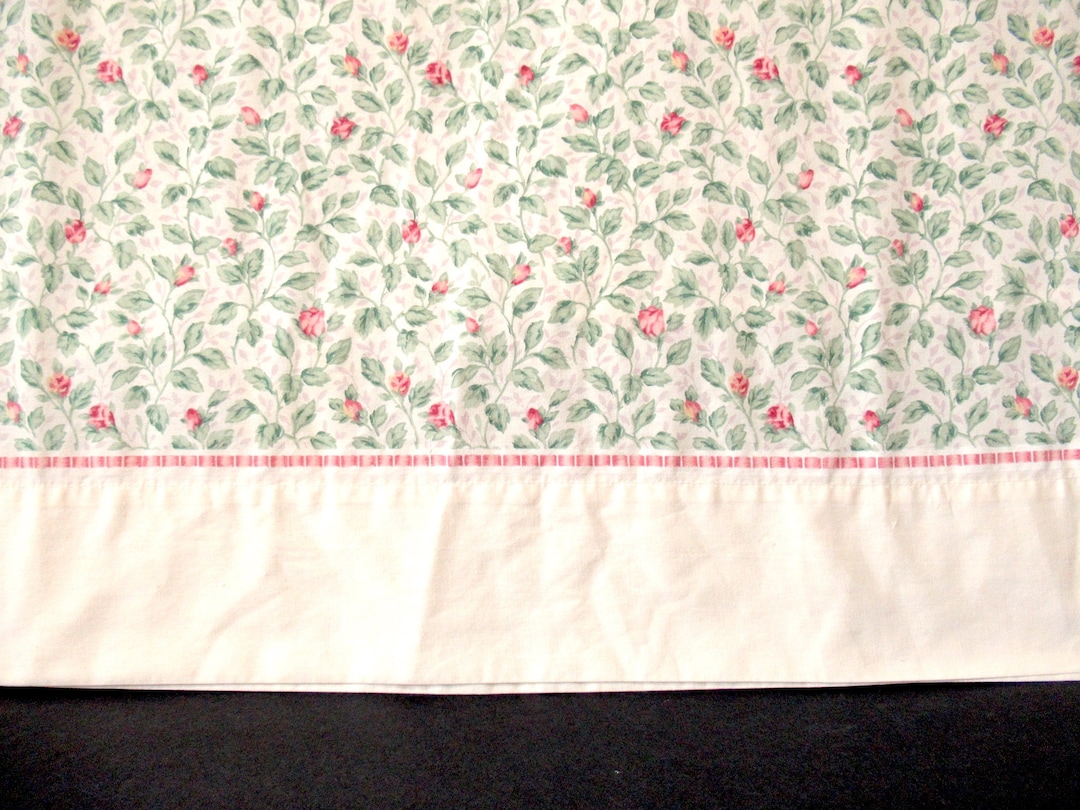 Vintage Twin Flat Sheet, Poly Cotton Sheet, Vintage Bedding, Twin