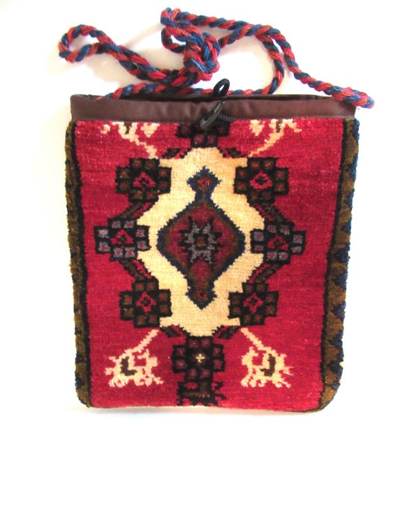 Vintage carpet bag, Turkish carpet bag, rug bag, … - image 2