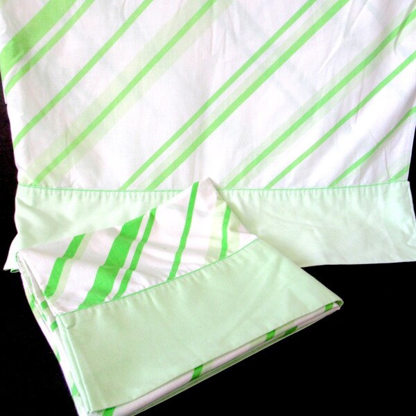 Green Stripe Sheet Etsy