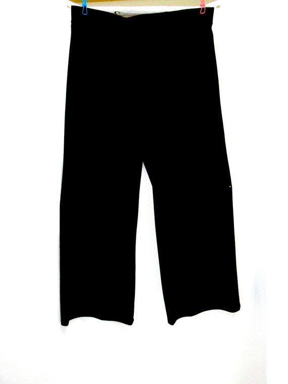 Chicos Travelers Collection Black Velvet Wide Leg Pants, Size 2R