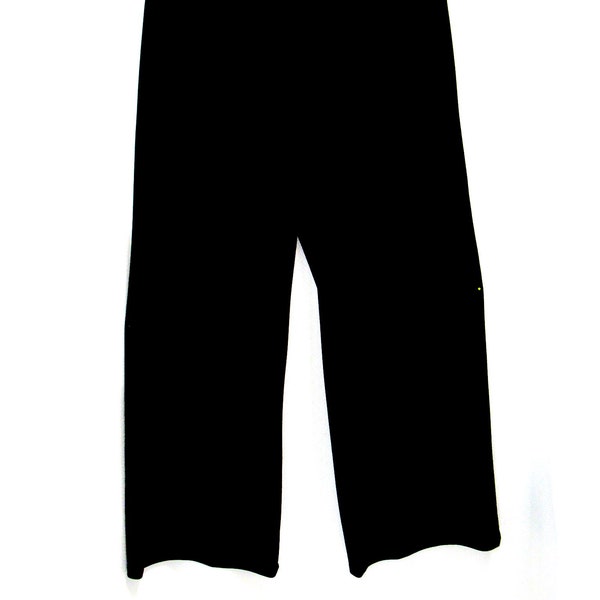 Chicos Travelers collection black velvet wide leg pants, size 2R, black velvet pants, Chicos pull on pants, poly spandex pant, pull on pants